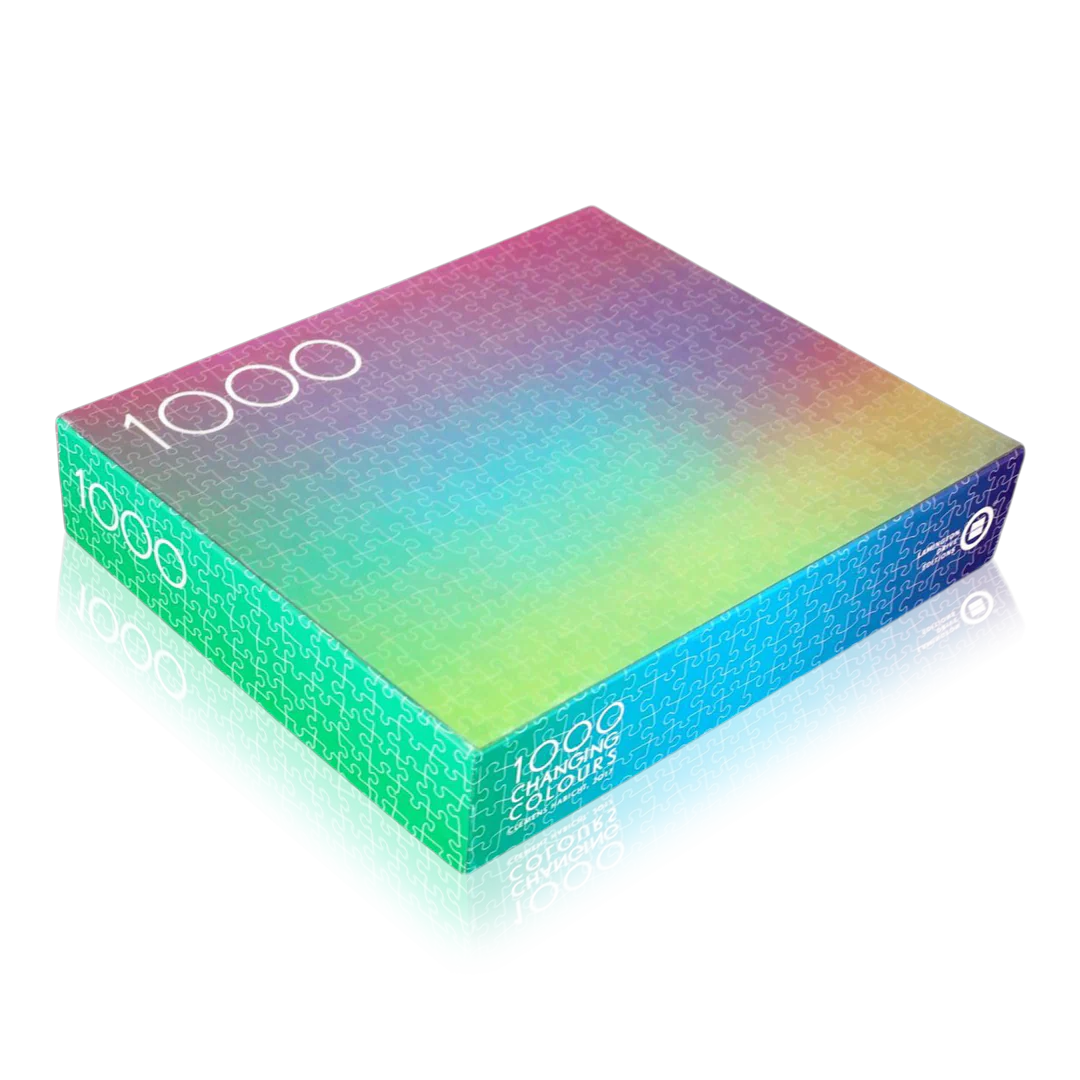 Os 14 quebra-cabeças de 1000 peças mais desafiadores: 1000 peças de cor holográfico de Clemens Habicht caixa do Quebra-cabeça holográfico de cores