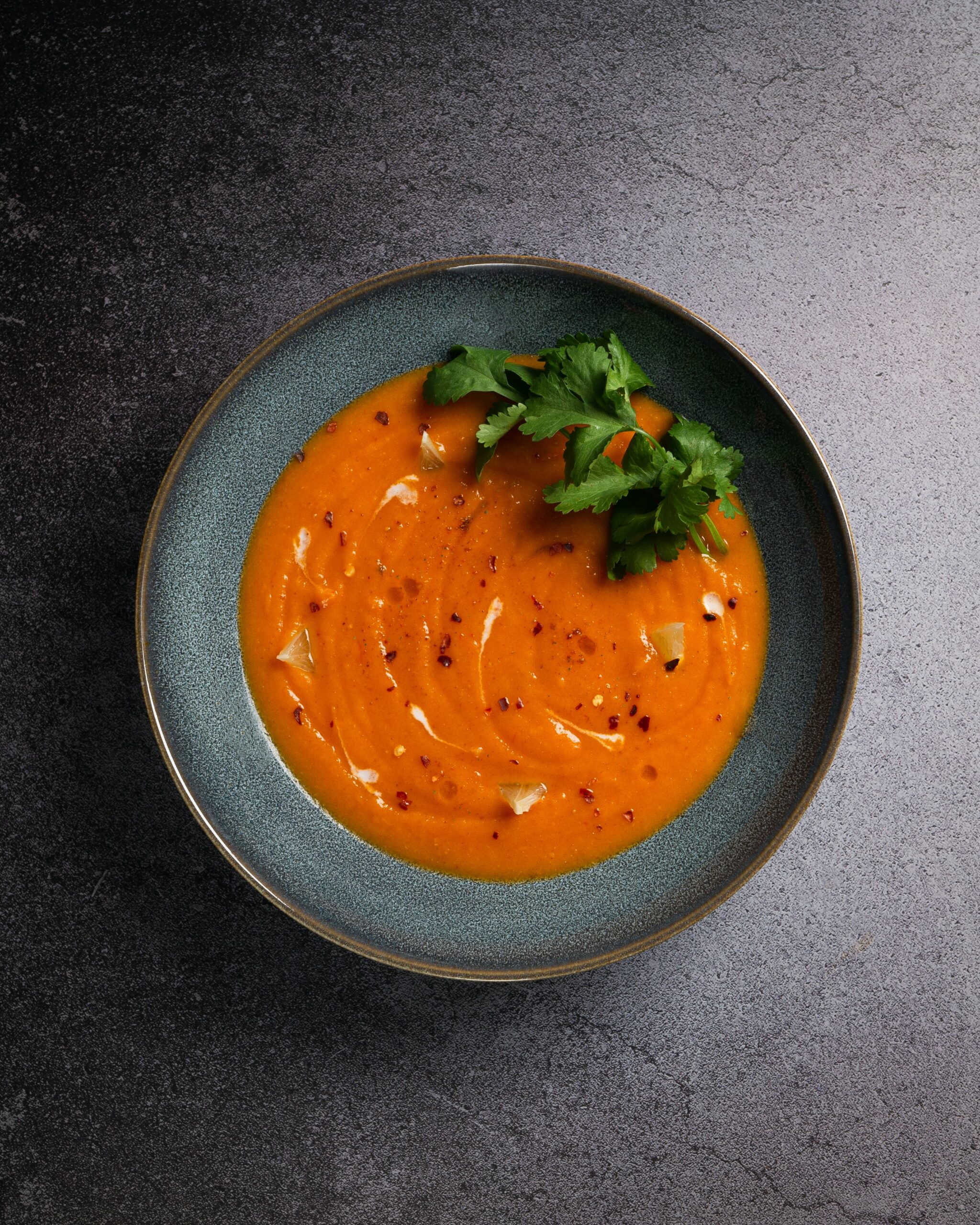 Sopa de cenoura pronta